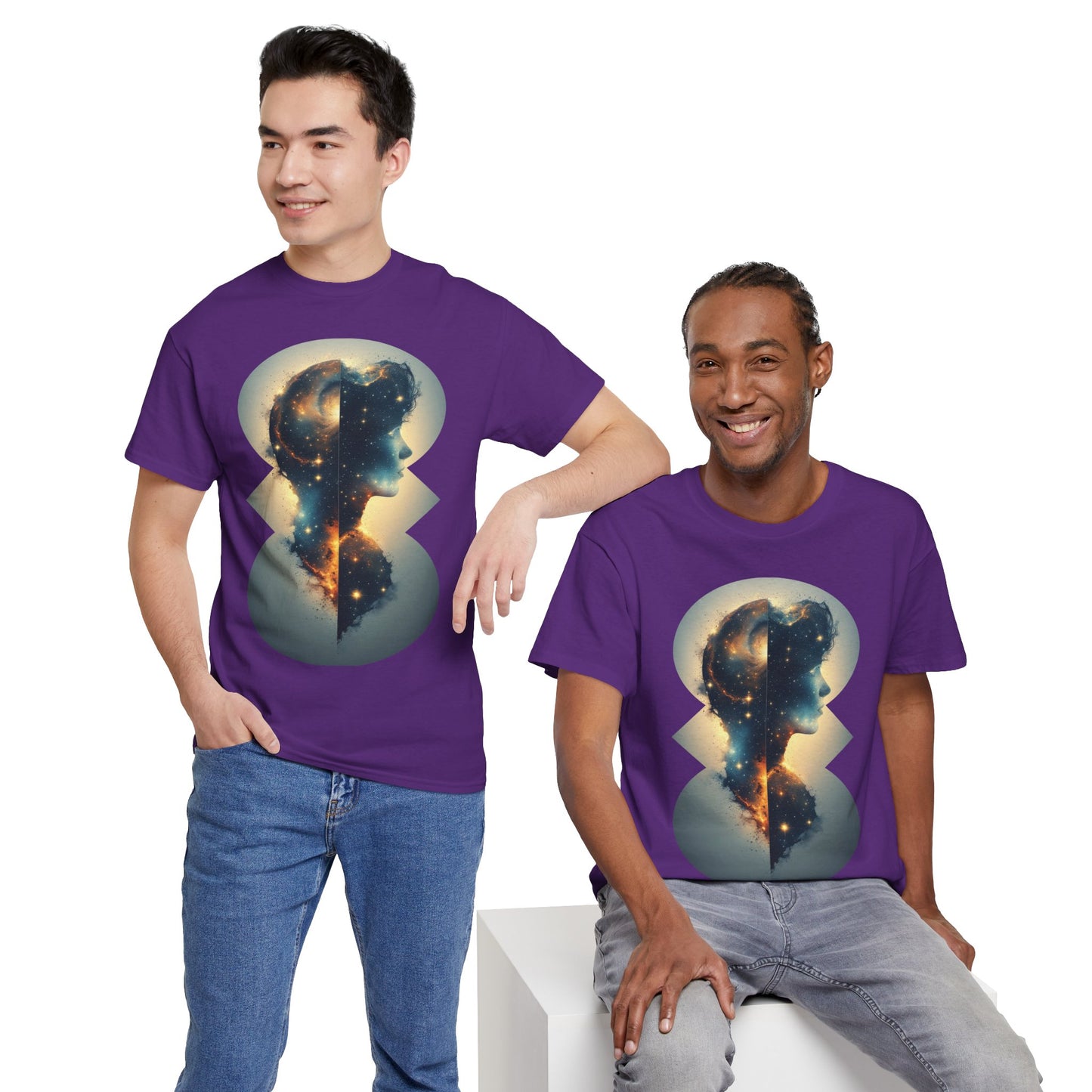 Cosmic Silhouette Galaxy Graphic Art Tee Shirt *Multiple Colors*