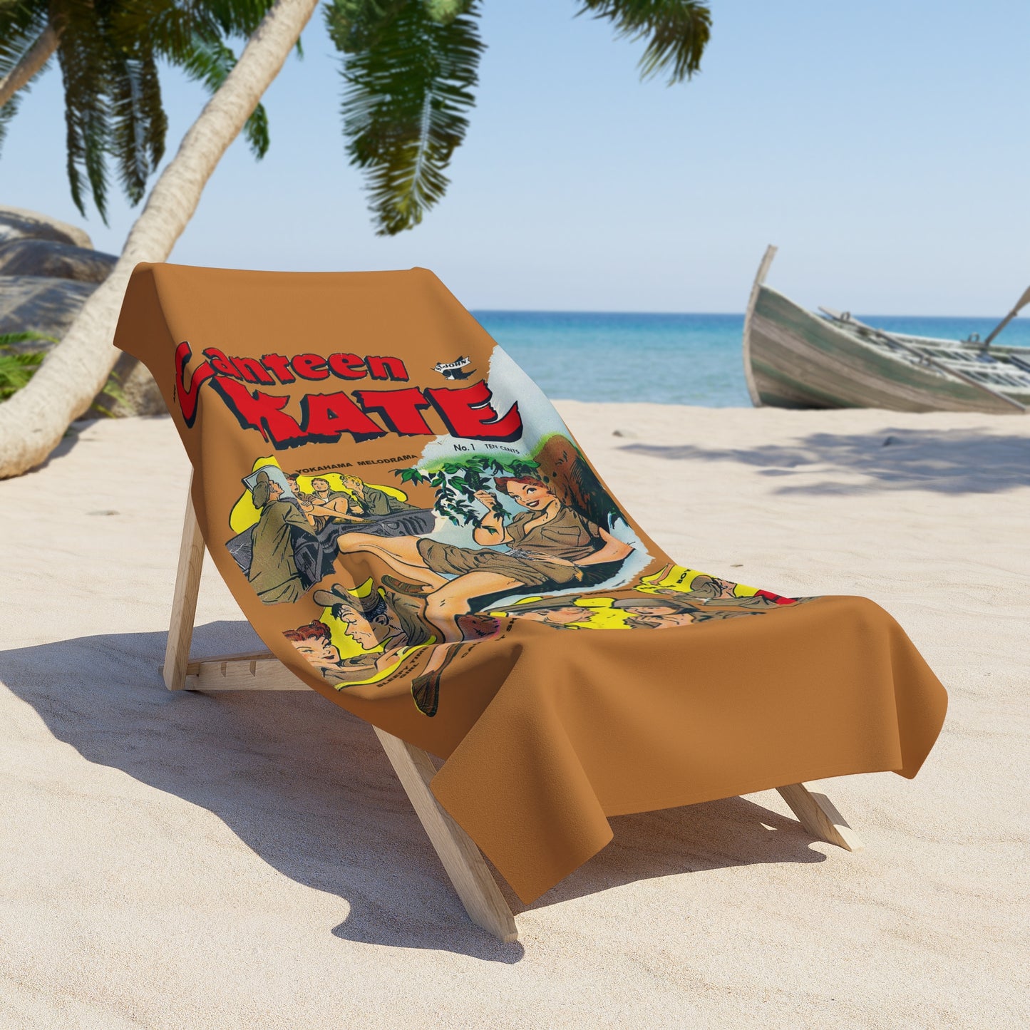 Canteen Kate #1 Beach Towel Brown