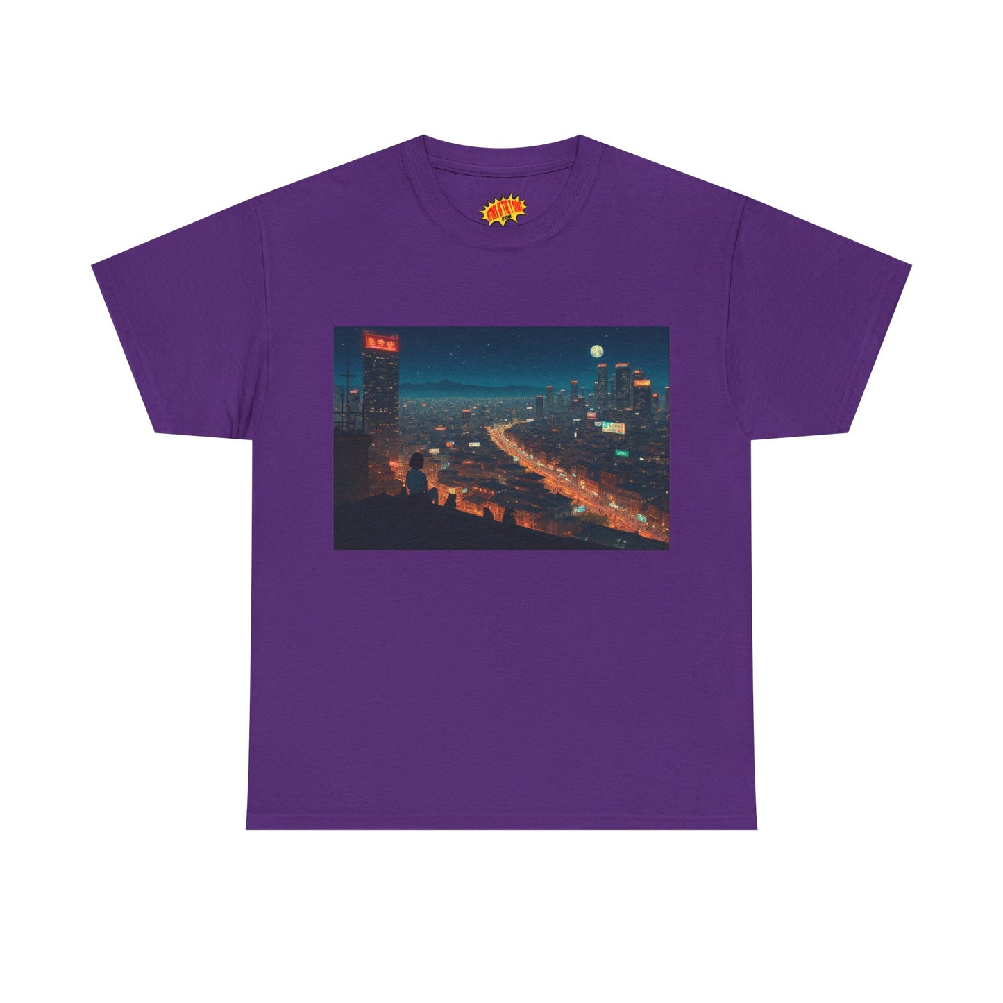 Anime Night Cityscape w/Cats T-Shirt *Multiple Colors*