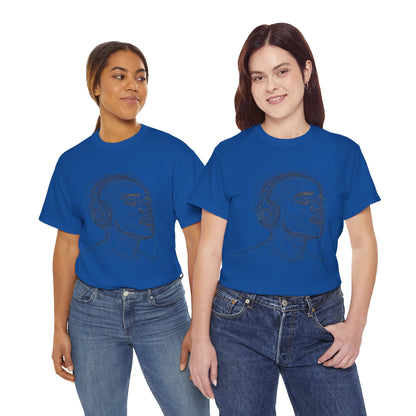 Line Drawing Portrait Graphic Music Art Tee Shirt
