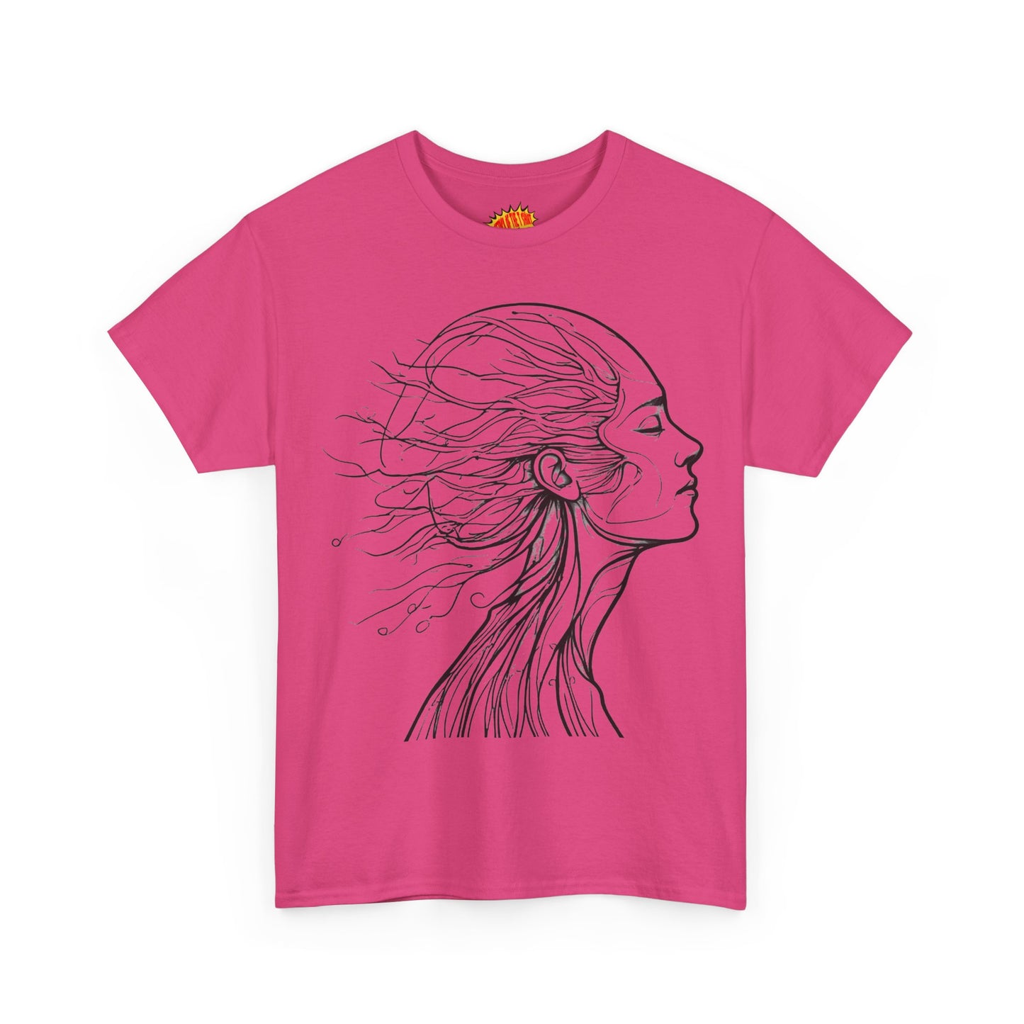 Flowing Line Drawing Face Graphic Art Tee Shirt *Multiple Colors*