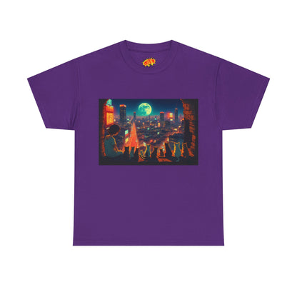 Anime Cityscape Scene w/Cats T-Shirt