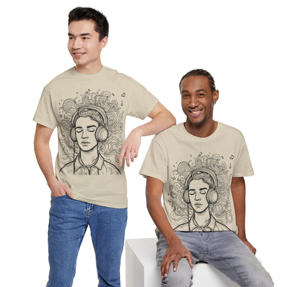 Line Drawing Portrait Graphic Music Art Tee Shirt