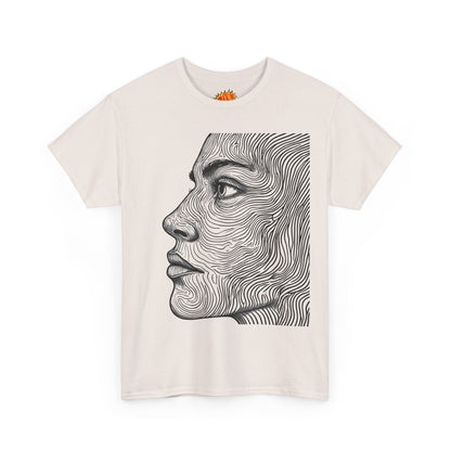 Human Face Profile Line Drawing Graphic Art Tee Shirt