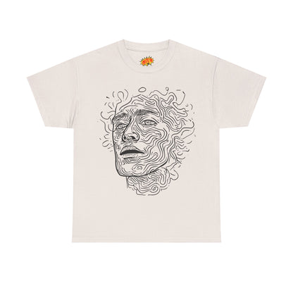 Human Face Line Drawing Portrait Graphic Art Tee Shirt