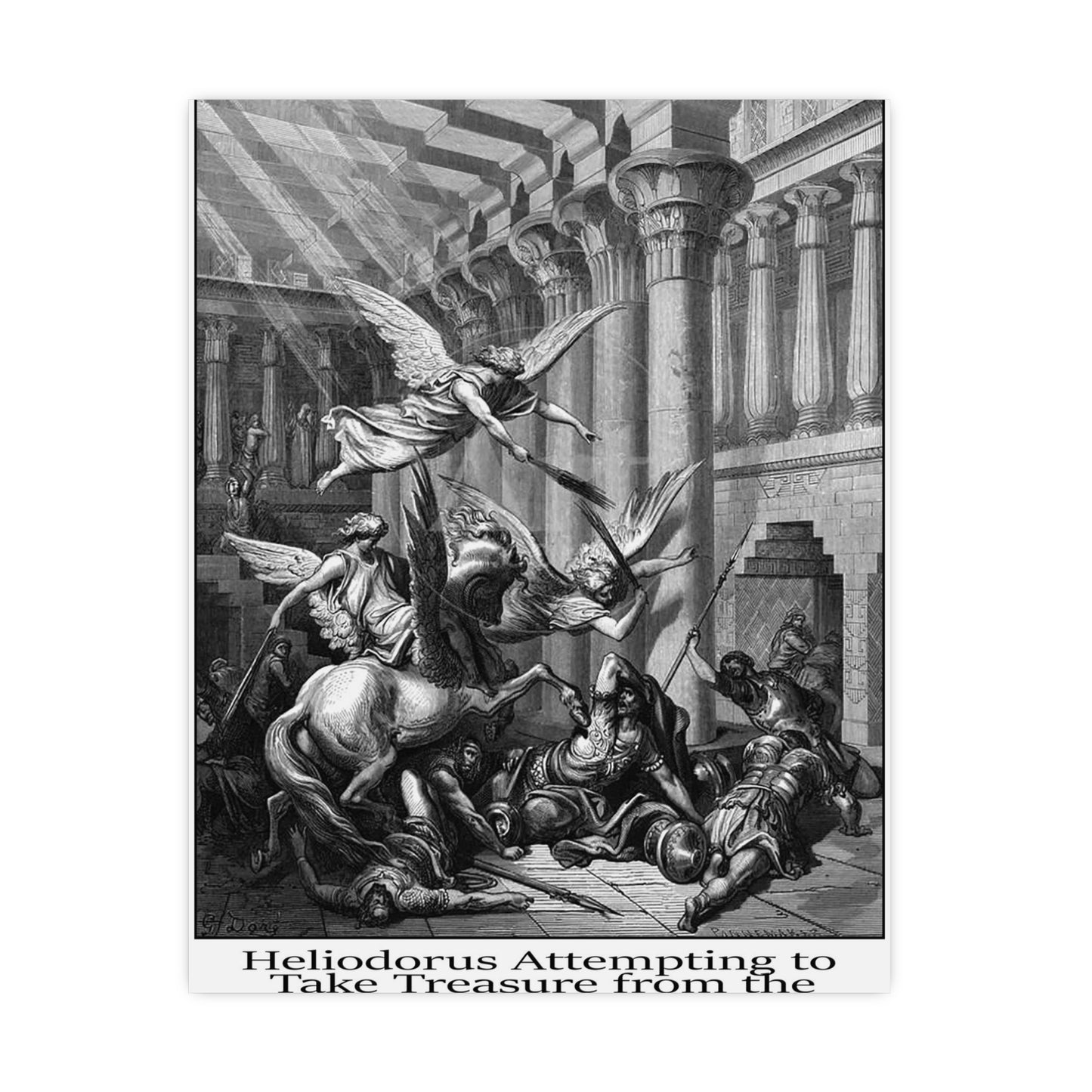 Heliodorus Warrior Angel Print - Gustav Dore, 1866