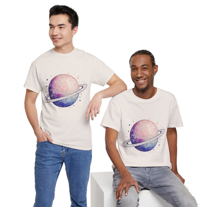Space Art Ringed Planet Graphic Tee Shirt