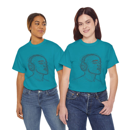 Line Drawing Portrait Graphic Music Art Tee Shirt