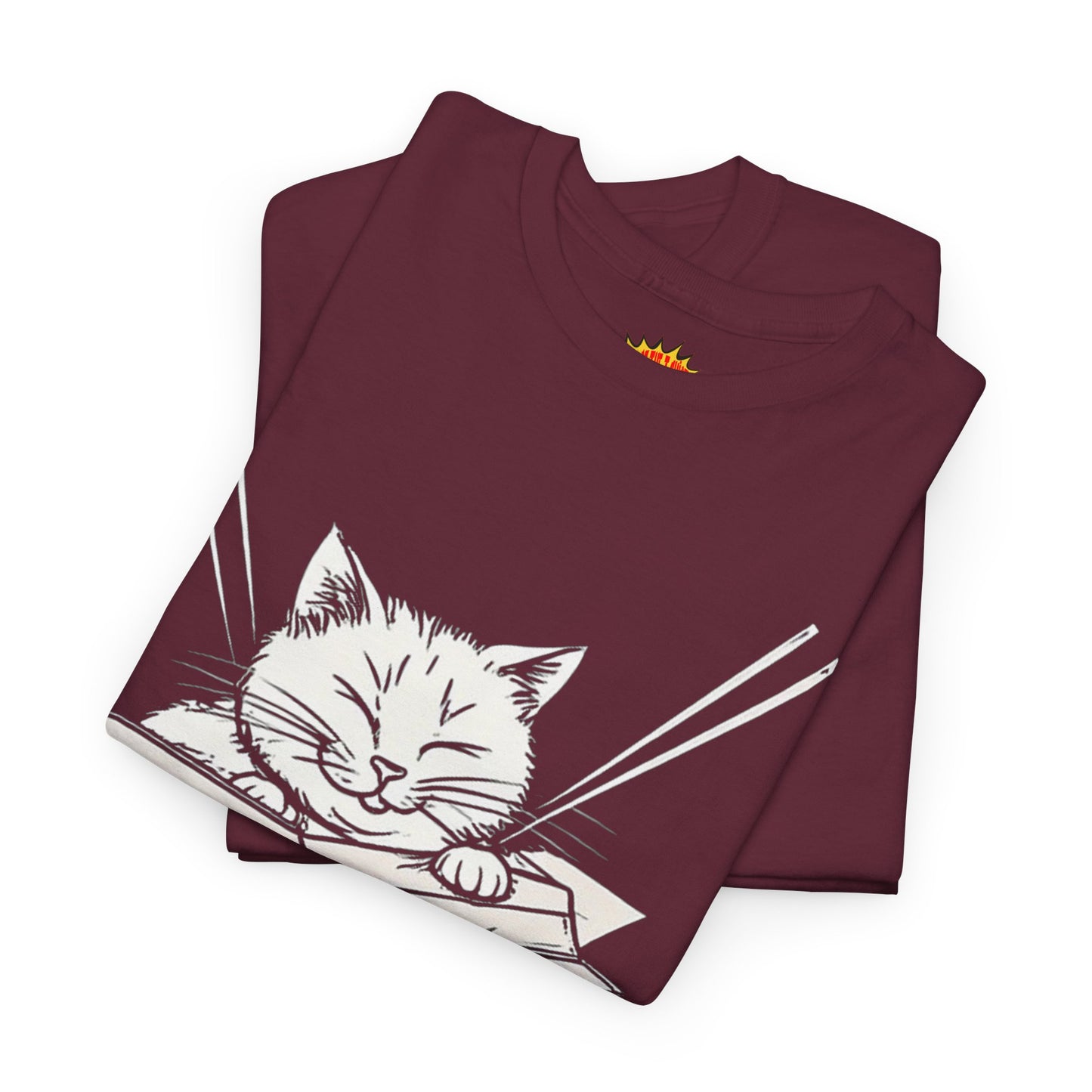 Cat w/Box + Yarn Ball Art Drawing Tee Shirt *Multiple Colors*