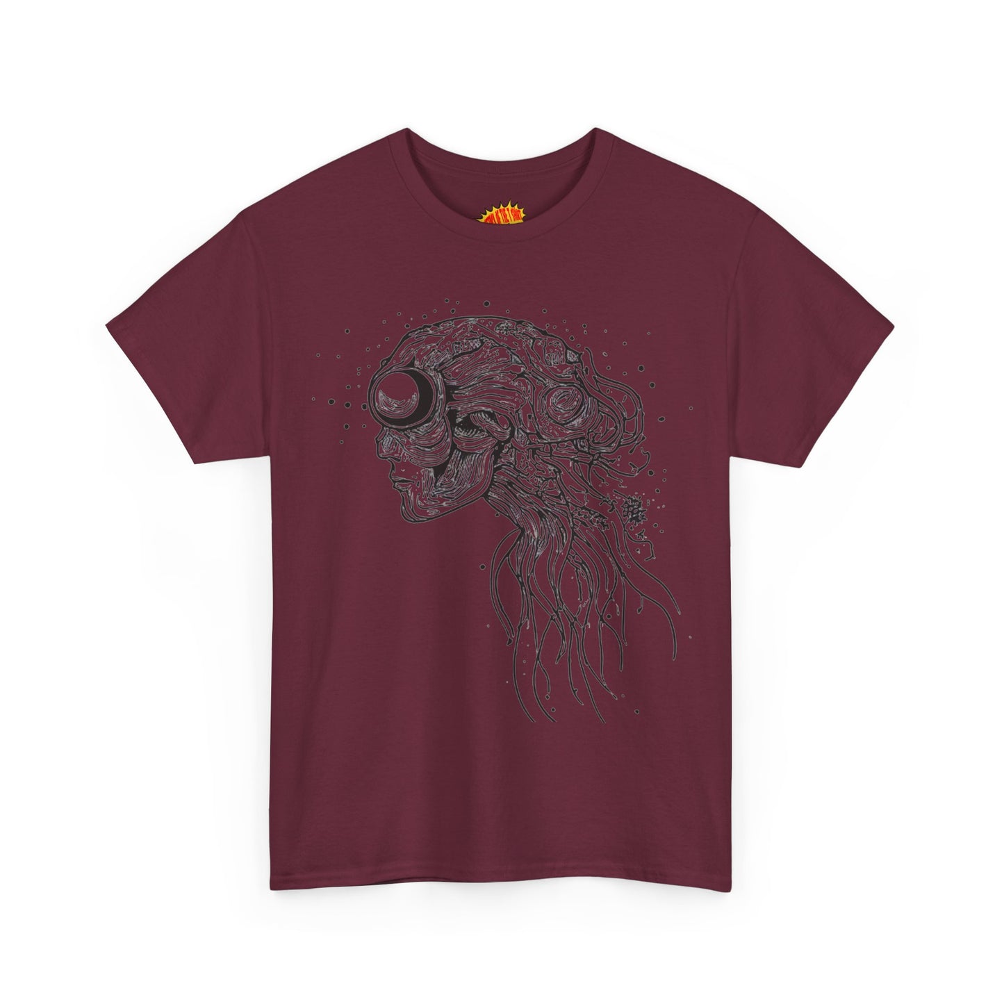 Humanoid Line Drawing Face Graphic Art Tee Shirt *Multiple Colors*