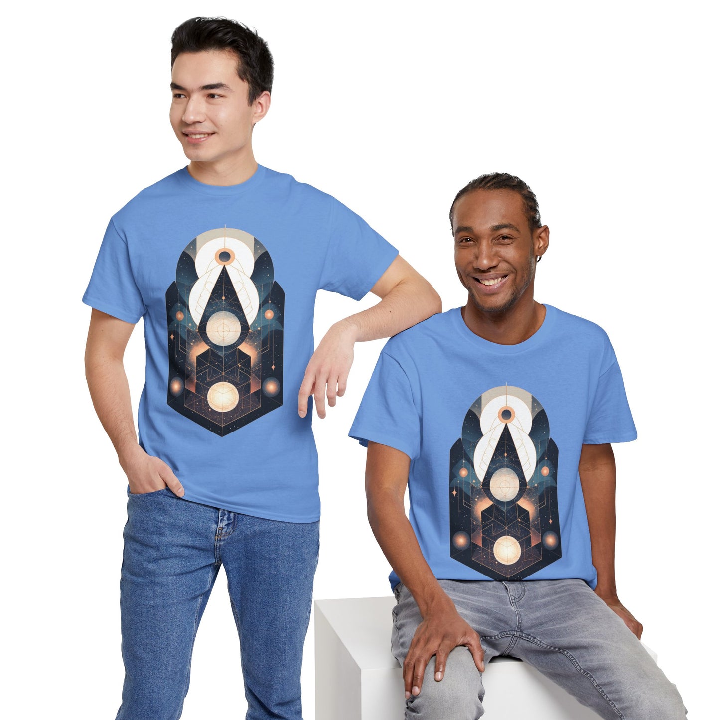 Geometric Space Art Pattern Graphic Tee Shirt *Multiple Colors*