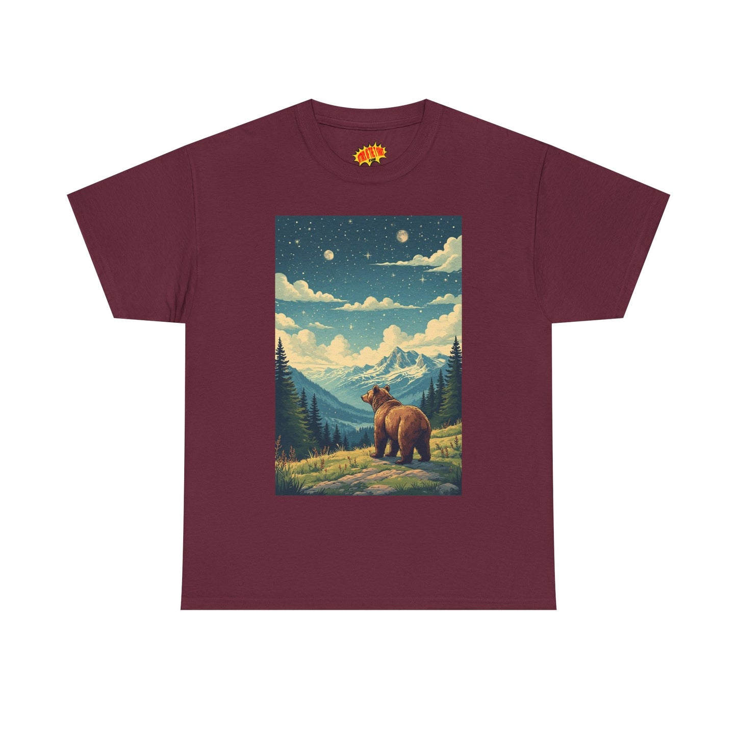 Mountain Bear Double Moon Scene T-Shirt *Multiple Colors*