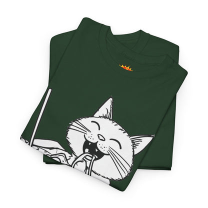 Happy Cat w/Noodles + Yarn Art Tee Shirt
