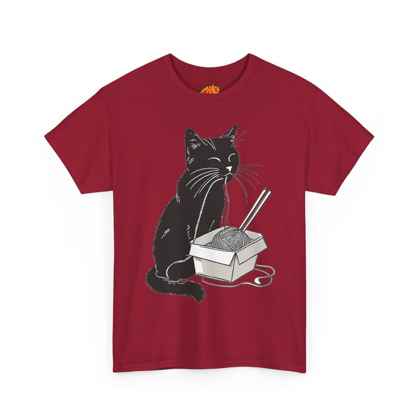 Black Cat w/Noodles Drawing Art Tee Shirt *Multiple Colors*