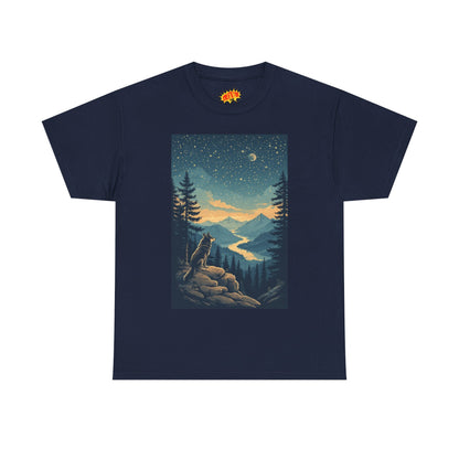 Mountain Wolf Starry Night T-Shirt