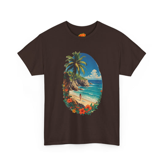 Vintage Style Tropical Scene T-Shirt *Multiple Colors*