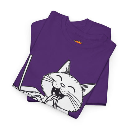 Happy Cat w/Noodles + Yarn Art Tee Shirt