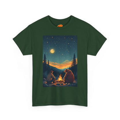 Mountain Man w/ Brown Bear Campfire Scene T-Shirt