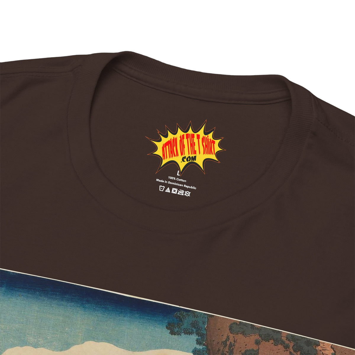 The Hanging-cloud Bridge by Katushika Hokusai - Heavy Cotton Tee *Dark Colors*