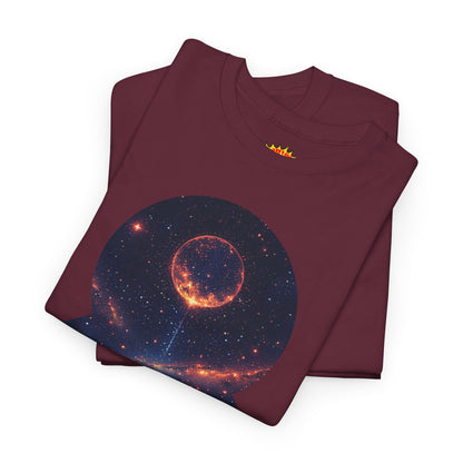 Cosmic Meditation w/Planet Space Graphic Art Tee Shirt