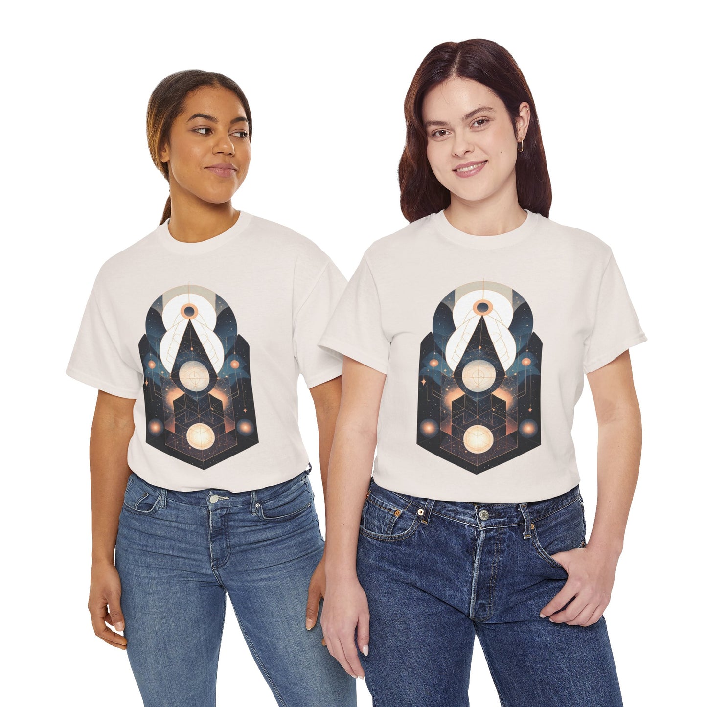 Geometric Space Art Pattern Graphic Tee Shirt *Multiple Colors*