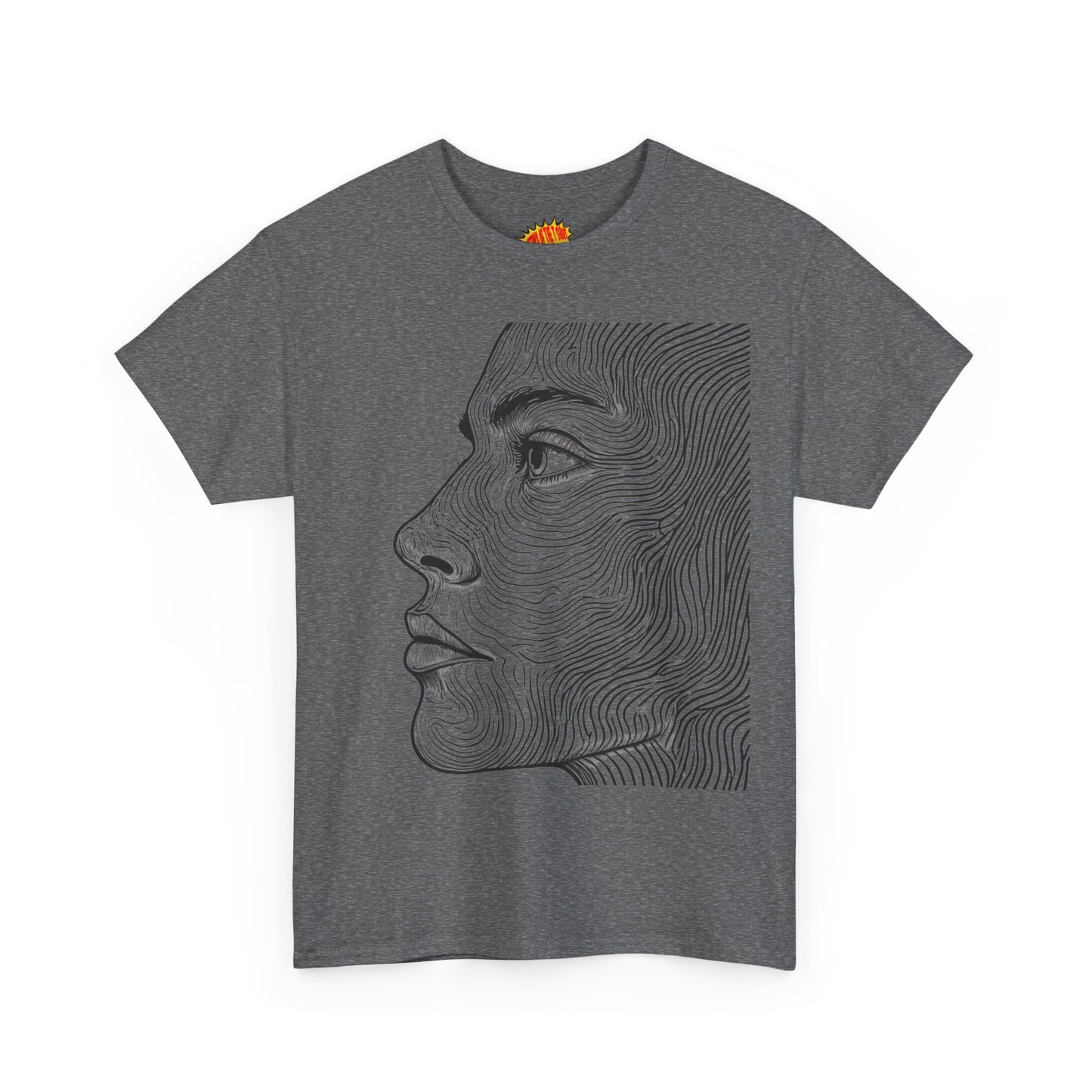 Human Face Profile Line Drawing Graphic Art Tee Shirt *Multiple Colors*