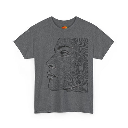Human Face Profile Line Drawing Graphic Art Tee Shirt