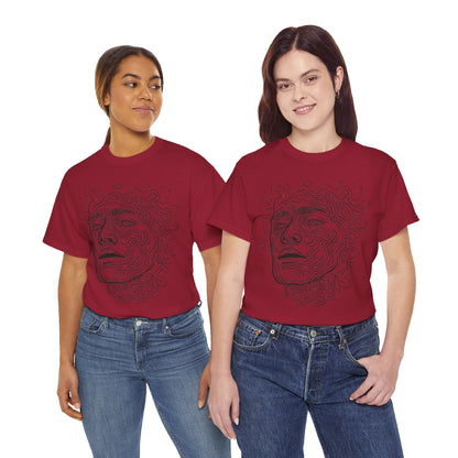 Human Face Line Drawing Portrait Graphic Art Tee Shirt