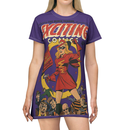 Exciting Comics #53 feat. Miss Masque T-Shirt Dress Purple