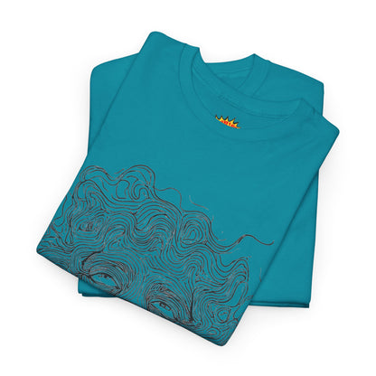 Human Face Line Drawing Graphic Art Tee Shirt
