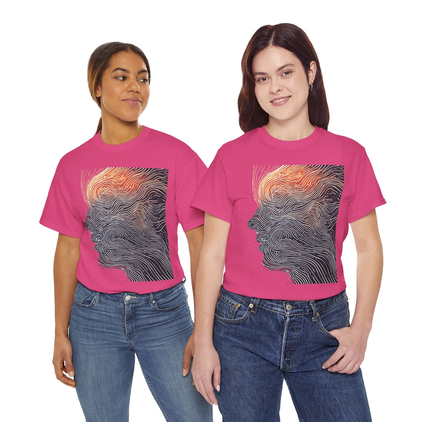 Line Drawing Face Graphic Art Tee Shirt *Multiple Colors*