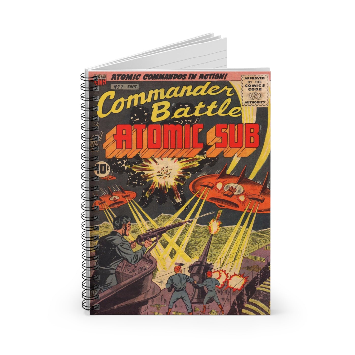 Commander Battle Atomic Sub No. 7 Comic Book Cover Notebook
