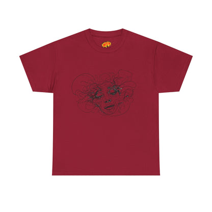 Abstract Face Line Drawing Graphic Art Tee Shirt