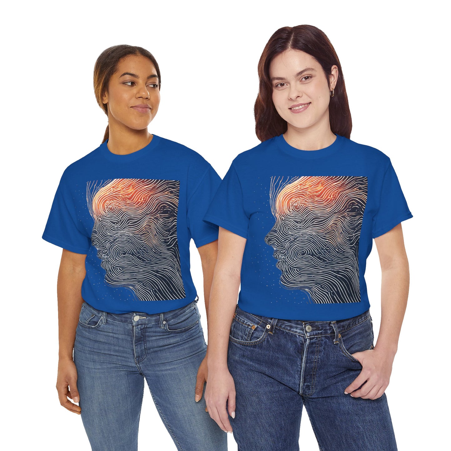 Line Drawing Face Graphic Art Tee Shirt *Multiple Colors*