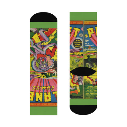 Planet Comics #2 Cushioned Socks Green