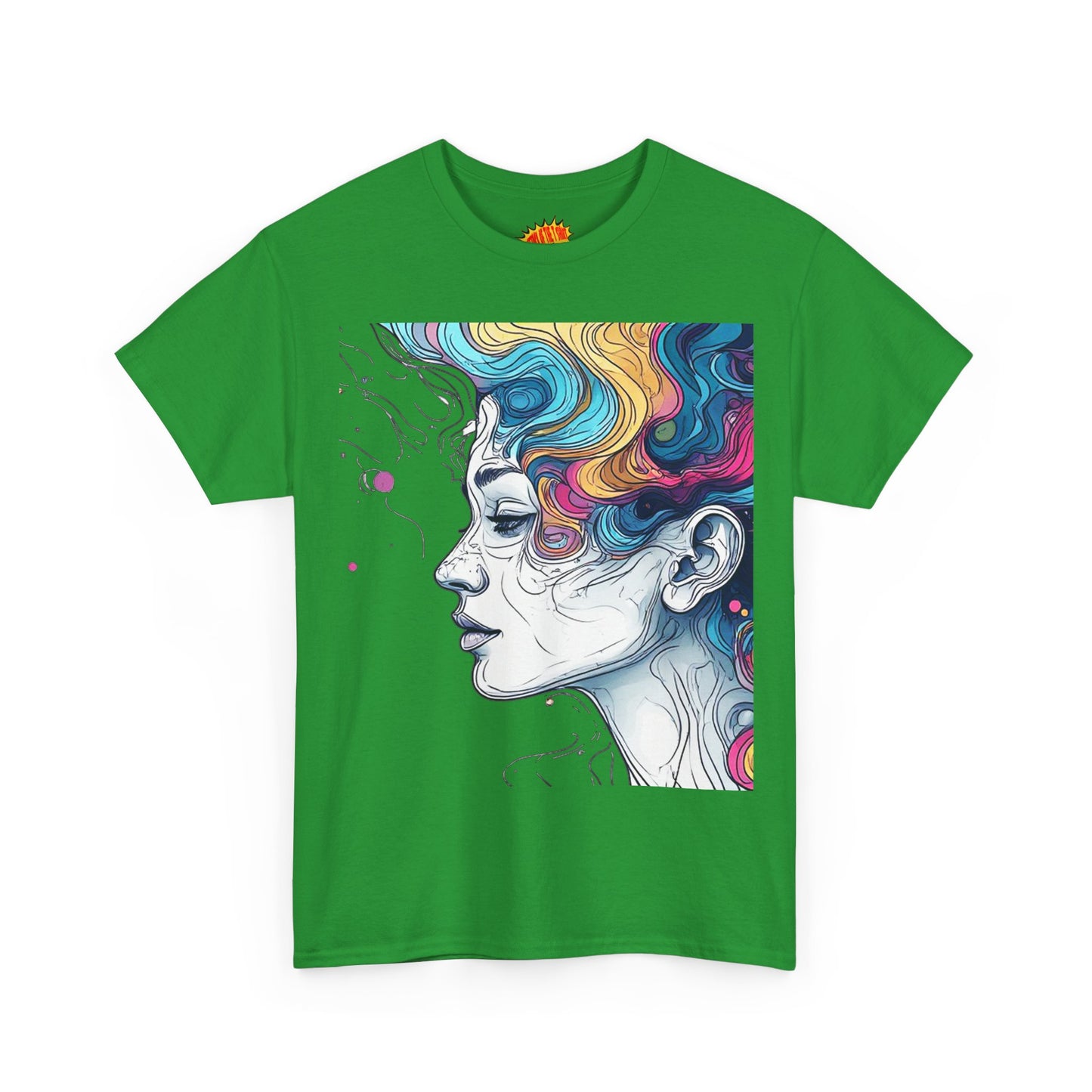 Face w/Color Hair Graphic Art Tee Shirt *Multiple Colors*