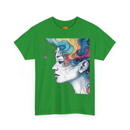 Face w/Color Hair Graphic Art Tee Shirt
