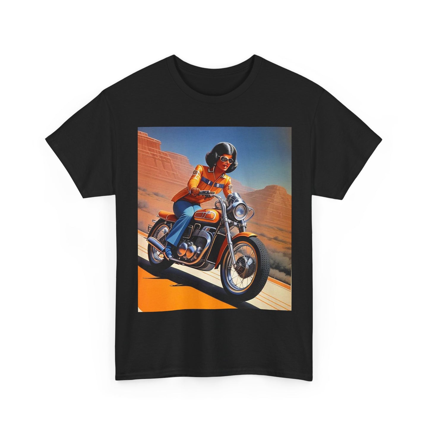 Retro Motorcycle Lady T-Shirt *Multiple Colors*