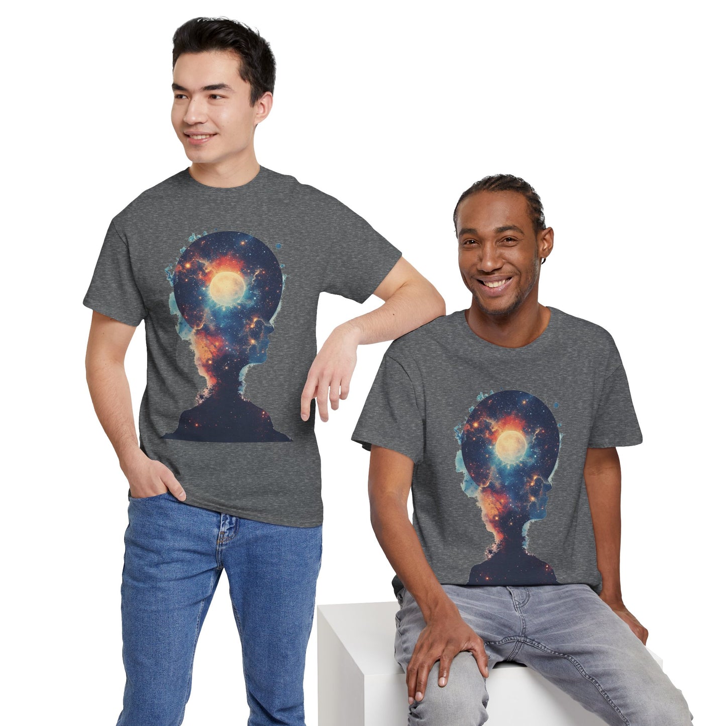 Abstract Galaxy Nebula Art w/Face Graphic Tee Shirt *Multiple Colors*