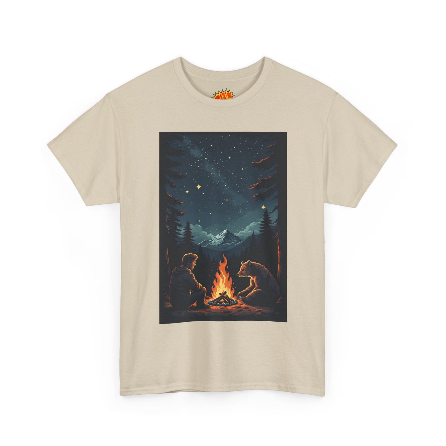 Mountain Man w/Bear Campfire Scene T-Shirt *Multiple Colors*