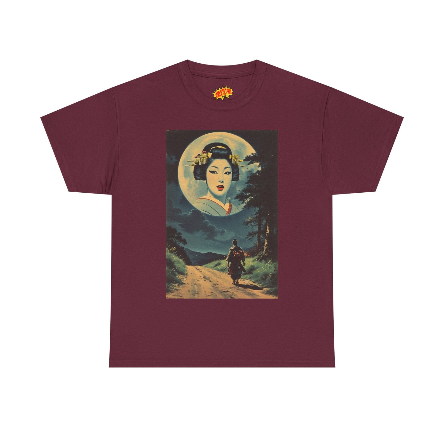 Night Traveller w/Full Moon Geisha Woman T-Shirt *Multiple Colors*