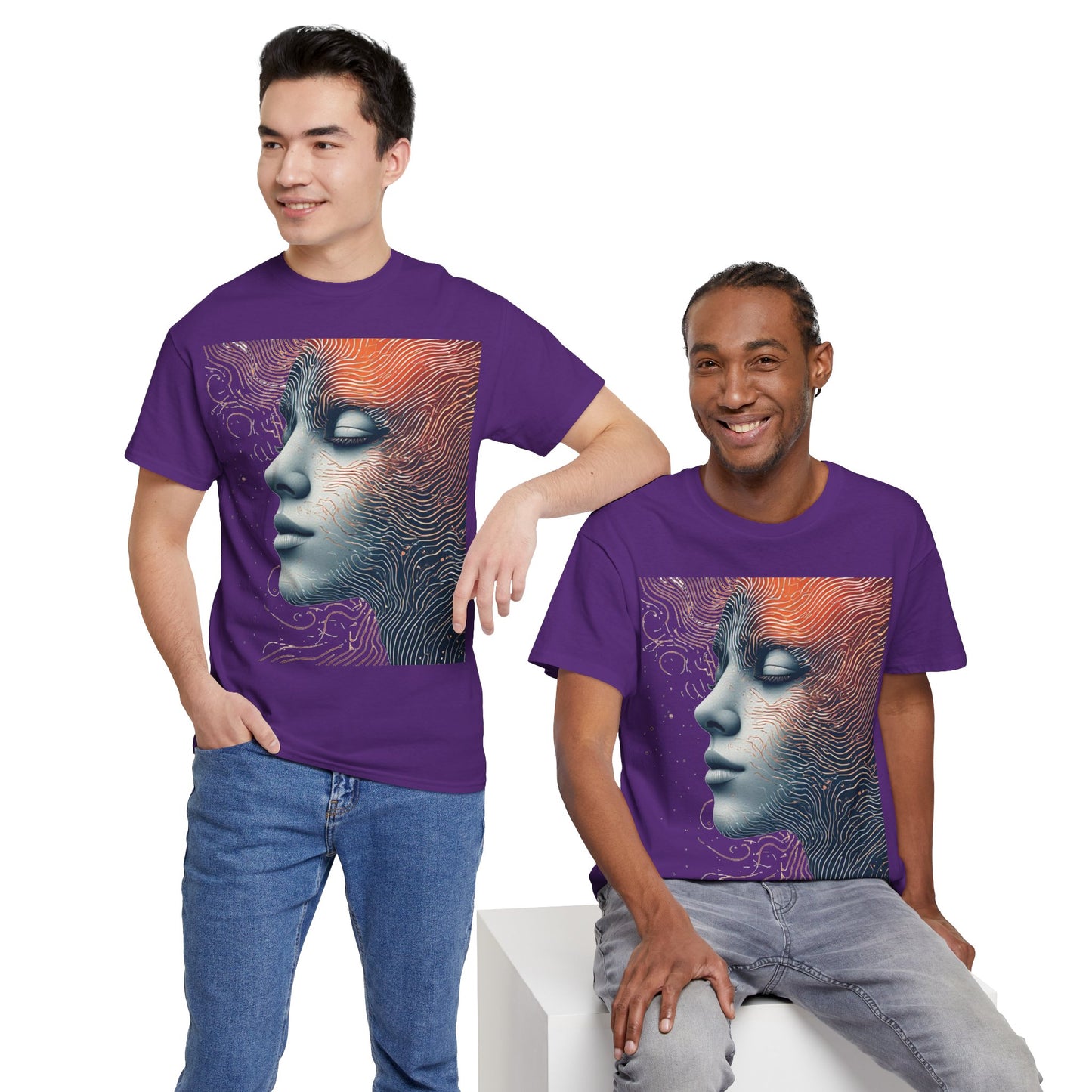 Graphic Art Face Tee Shirt *Multiple Colors*