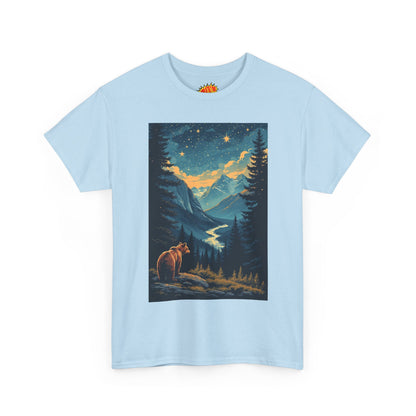 Grizzly Bear Mountain Valley Scene T-Shirt