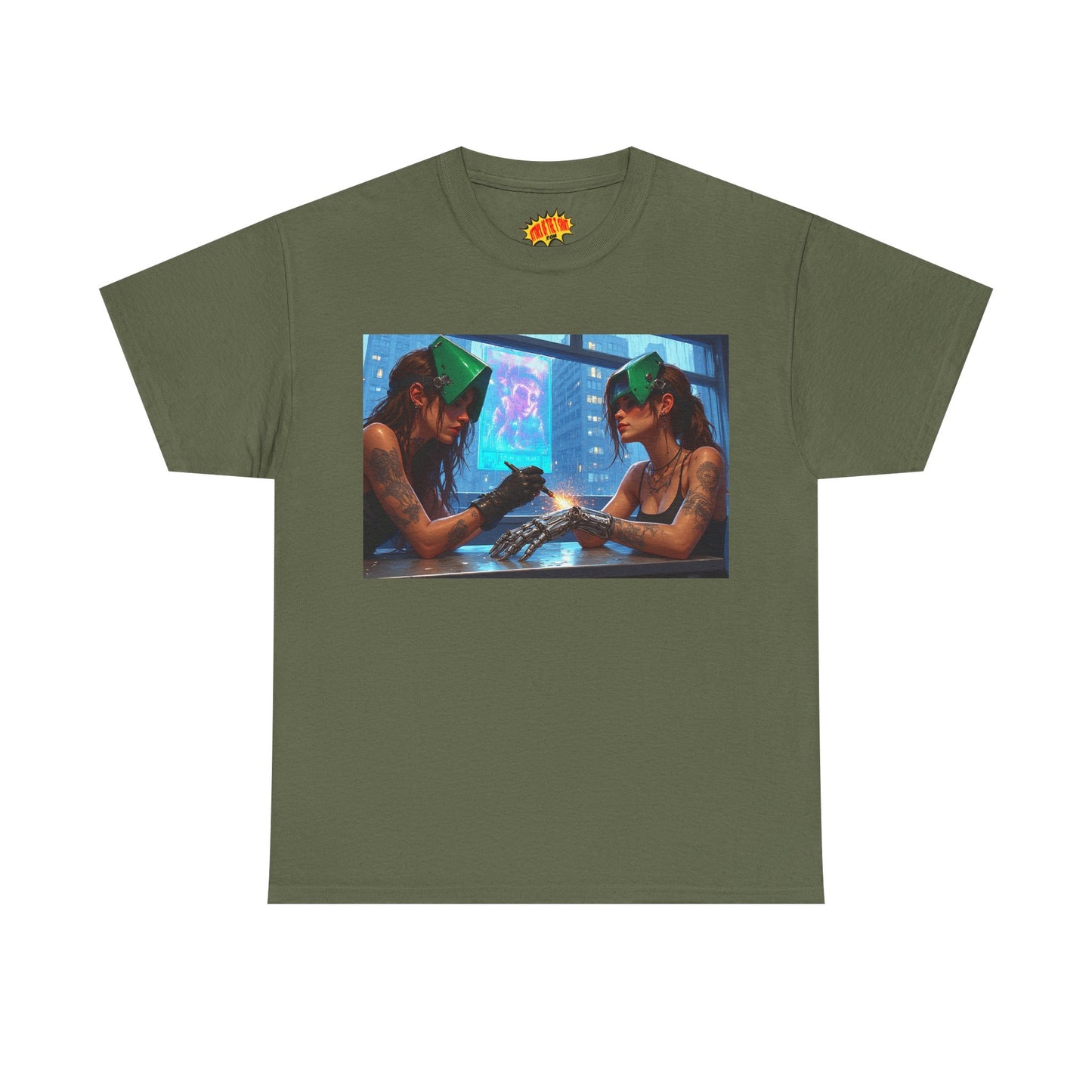 Cyberpunk Robot Hand Repair Scene T-Shirt *Multiple Colors*