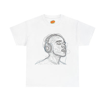 Line Drawing Portrait Graphic Music Art Tee Shirt