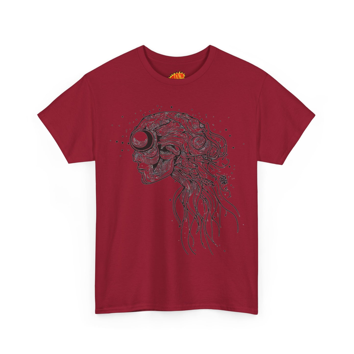 Humanoid Line Drawing Face Graphic Art Tee Shirt *Multiple Colors*