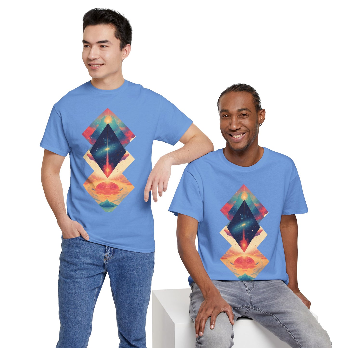 Geometric Shape Galaxy Graphic Space Art Tee Shirt *Multiple Colors*