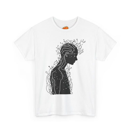 Human Silhouette Line Drawing Graphic Art Tee Shirt *Multiple Colors*