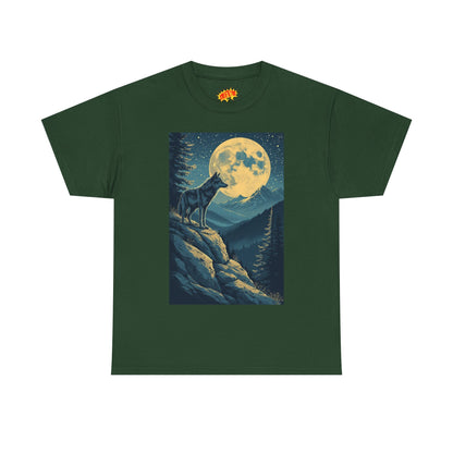 Mountain Wolf Full Moon Scene T-Shirt