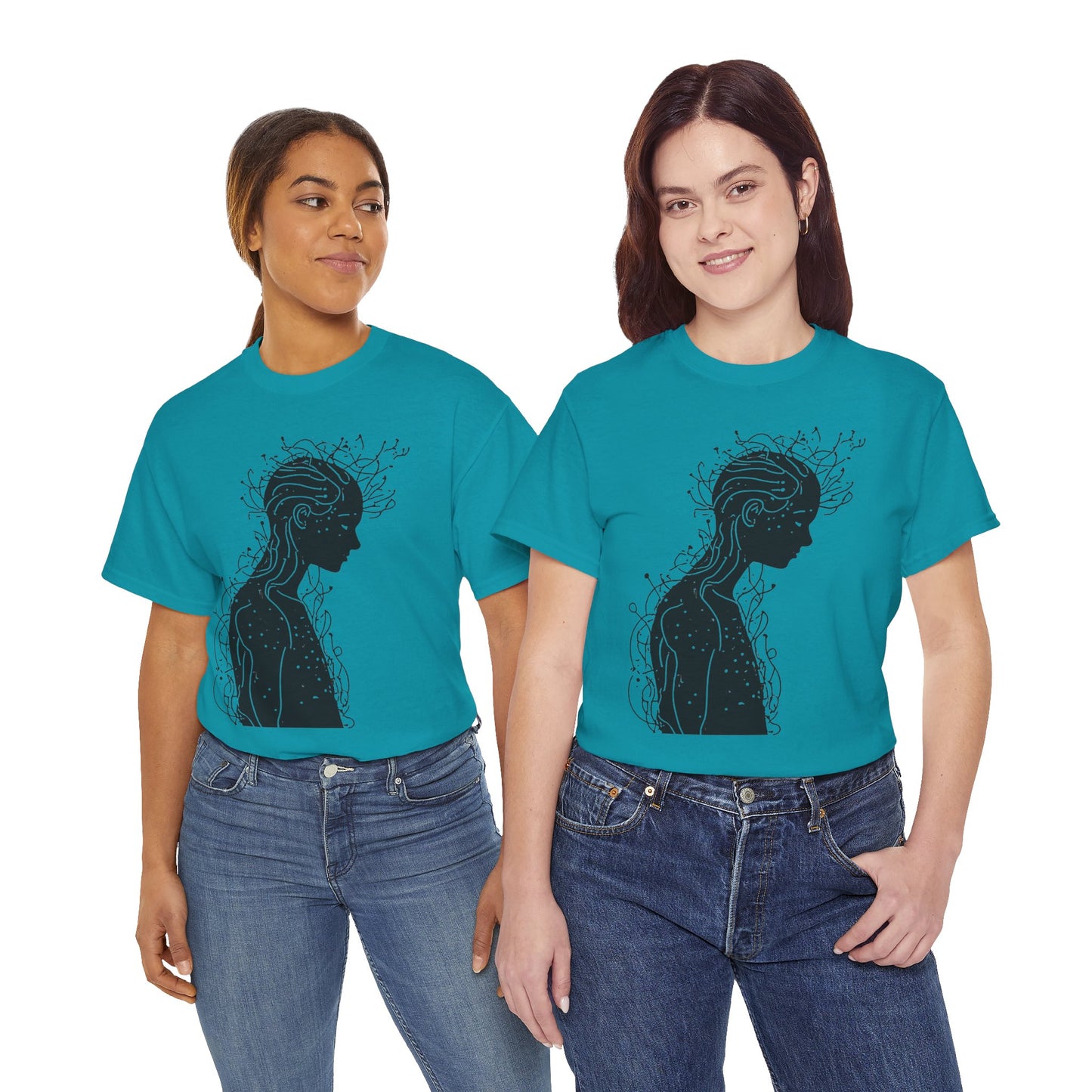 Human Silhouette Line Drawing Graphic Art Tee Shirt *Multiple Colors*